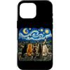 Funny Cat Starry Night Van Gogh Cat Love Custodia per iPhone 16 Pro Max Gatti Van Gogh Art Notte stellata Amante Gatto Mamma Parodia