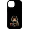Vet Tech Veterinary Assistant Veterinari Custodia per iPhone 14 Retro Vet Tech Stetoscopio Paw Animal Lover