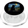 Funny Cat Starry Night Van Gogh Cat Love Black Cat Notte stellata Amante dei gatti Van Gogh Art Kitty Cat Mom PopSockets PopGrip per MagSafe