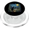 Funny Cat Starry Night Van Gogh Cat Love Cat Van Gogh Art Notte stellata Kitty Cat Lover PopSockets PopGrip per MagSafe