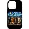 Funny Cat Starry Night Van Gogh Cat Love Custodia per iPhone 14 Pro Gatti che guardano la notte stellata amante dei gatti Van Gogh Art Cat Mom