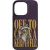 Off To Mischief Custodia per iPhone 13 Pro Divertente Raccoon Caffè Citazione Caffeina Amante