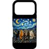 Funny Cat Starry Night Van Gogh Cat Love Custodia per iPhone 17 Pro Gatti che guardano la notte stellata amante dei gatti Van Gogh Art Cat Mom