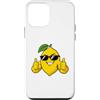 Cute Yellow Citrus Fruit Thumbs Up Custodia per iPhone 12 mini Cartoon Lemon Fruit Sour With Sunglasses Thumb Raised