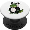Crocodile In a Panda Costume Kawaii Desi Kawaii Crocodile In a Panda Costume per Ragazze Bambini Panda PopSockets PopGrip Adesivo