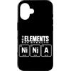 Ninja Warrior Japanese Martial Arts Kids Custodia per iPhone 16 The Elements Of Stealth Ninja Tavola Periodica Divertente Ninja