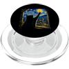 Funny Cat Starry Night Van Gogh Cat Love Gatto nero che raggiunge la luna notte stellata Van Gogh Art Cat Lover PopSockets PopGrip per MagSafe