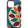 Modern Patch Collection Custodia per iPhone 12 mini Motivo geometrico trapuntato con medaglione a foglia