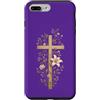 Floral Faith & Christian Cross Apparel Custodia per iPhone 7 Plus/8 Plus Croce floreale cristiana pasquale giglio religioso fede arte