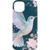 Graziosi disegni di uccelli e fiori Custodia per iPhone 15 Plus Colibrì pastello e motivo floreale