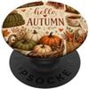 Cozy Autumn Vibe Ciao Autunno Estetica Autunno Zucca Libri Foglie Accogliente PopSockets PopGrip Adesivo