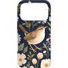 Graziosi disegni di uccelli e fiori Custodia per iPhone 17 Pro Scricciolo e motivo floreale