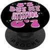 Tall Mood Lettering Co. 5'2 But My Attitude 6'7 - Divertente citazione retrò rosa PopSockets PopGrip Adesivo