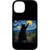 Funny Cat Starry Night Van Gogh Cat Love Custodia per iPhone 14 Black Cat Notte stellata Amante dei gatti Van Gogh Art Kitty Cat Mom