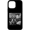 Retro Schnauzer Dog Selfie with UFOs Mem Custodia per iPhone 13 Pro Max Miniature Schnauzer Selfie con UFO Alien Divertente Cane Mamma Papà