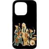 Paws & Trails Custodia per iPhone 15 Pro Divertente cane Jazz Band Music Lover Musicista Sassofono