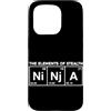 Ninja Warrior Japanese Martial Arts Kids Custodia per iPhone 15 Pro The Elements Of Stealth Ninja Tavola Periodica Divertente Ninja