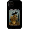 Funny Cat Starry Night Van Gogh Cat Love Custodia per iPhone 11 Gatto Girasoli Van Gogh Art Divertente Amante Gatto Parodia Vintage