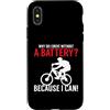 NextLevel Merch Custodia per iPhone X/XS Perché guido senza batteria perché posso Anti E-Bike