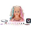 BABY born Testa da acconciare Arcobaleno 27 cm con accessori | Palette trucco, pettine, fermagli per capelli, accessori per lo styling