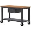SOGI Banco da lavoro con ruote SOGI X3N_101LR - 1.5 m - piano in legno - 1 cassetto - grigio antracite
