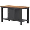 SOGI Banco da lavoro SOGI X3N_104L - 1.5 m - piano in legno - armadio con anta - grigio antracite