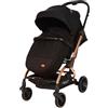 Passeggino Leonie Turn 360 Fronte Mamma e Fronte Strada con Coprigambe, Zaino e Zanzariera Vari Colori Omologato 0/22kg Nero