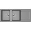 ELLECI LG250048 - Lavello da Cucina 2 Vasche con Gocciolatoio, 116x50 cm, Cemento 48