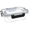 CONTENITORE ERMETICO NERO RETT. SET2 PZ 370ML+1040ML VETRO BOROSILICATO/PP