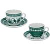 TAZZINA CAFFE TUKA-TUKA VERDE SET 2PZ PORCELLANA