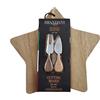 TAGLIERE STELLA ACACIA C/2 COLTELLI FORMAGGIO INOX/ACACIA