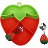 SET PAPPA FRAGOLA SILICONE C/FORCHETTA E CUCCHIAIO INOX