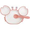 PIATTO PAPPA GRANCHIETTO ROSA C/COVER E CUCCHIAINO SILICONE