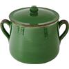 MARMITTA VERDE C/COPERCHIO TERRACOTTA DA FUOCO