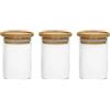BARATTOLO PORTASPEZIE VETRO BOROSILICATO C/BAMBOO SET 3PZ