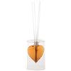 DIFFUSORE DI FRAGRANZA CUORE AMBRA VETRO C/BASTONCINI FIBER WOOD