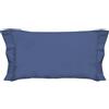 PENSIERI DELICATI Coppia di Federe 52x82 cm con Finitura a Due Volani in Tinta Unita, Realizzato 100% in Cotone, Made in Italy, Colore Blu Navy