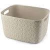 CURVER Softex - Cesto portaoggetti da 19 l, design elegante, leggero, impilabile e pratico, 100% riciclato, 37 x 29 x 22 cm, colore: bianco sporco