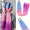 Aomig Estensione Coda di Cavallo, 1pz Posticci per Capelli Lisci Colore Ombreggiato, Lunga Coda di Cavallo Extension, Ponytail Extensions Per Donna, Estensione Capelli Sintetici per Donna Ragazze
