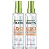 Garnier Fructis Spray Lisci Diamante per Capelli Extra Lucenti Effetto Termo Protettore con Cheratina e Olio D'Argan Protegge e Liscia i Capelli per 100h Texture Ultra Leggera - 2 Flaconi da 150ml