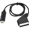 ciciglow Convertitore di Interfaccia Multimediale da SCART a HD, Cavo Adattatore Convertitore HD 1080P Cavo Adattatore Video Alimentatore USB