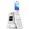 SPC HARMONY 2 - Telefono per anziani, tasti molto grandi, 4G, Bianco | Doppio display antigraffio (2,8+1,77), base, SOS, suoneria 104dB, compatibile con apparecchi acustici