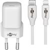 goobay 61084 goobay Ladekabel mit Adapter weiß 1,0 m, 20 Watt