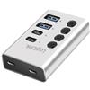 LogiLink UA0446 Hub USB 3.2 LogiLink, 4 porte, con interruttore di accensione/spegnimento, argento