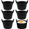 Zuuyye Silikon-Muffinform für Heißluftfritteuse - 6er Set Schwarze Muffinförmchen, wiederverwendbare Silikonform für Muffins und Eier, backofenfest für Heißluftfritteuse und Ofen