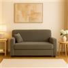 Dmora Divano Fisso 2 posti Baeza, Divano in Tessuto, Sofà lineare salvaspazio, Divano per Piccoli Appartamenti, 125x73h85 cm, Grigio