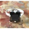 Anello Solitario Square Black Diamond 8.35 Ct Certificato Nuovo Argento 925