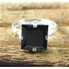 Anello Solitario Square Cut Black Diamond 7.65 Ct Certificato AGI