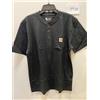 Carhartt T-Shirt Nera Loose Fit Manica Corta Con Dettaglio A Bottoni M (jt28)