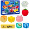 exatta 8 Pezzi Squishy Fun Box Mystery Set,Squeeze Toys Squishy | Squishy Box Set Cute Butter,Antistress Palline,Sensory Fidget Toys Stress,Rimbalzo Lento,Regali per Adulti per Bambini
